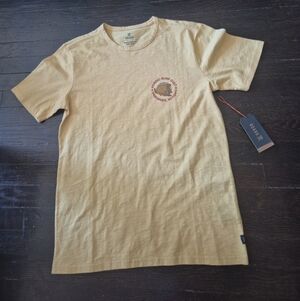 Roark Mens Organic Cotton Surf Cult Organic Yellow Color Size Small Graphic Tee